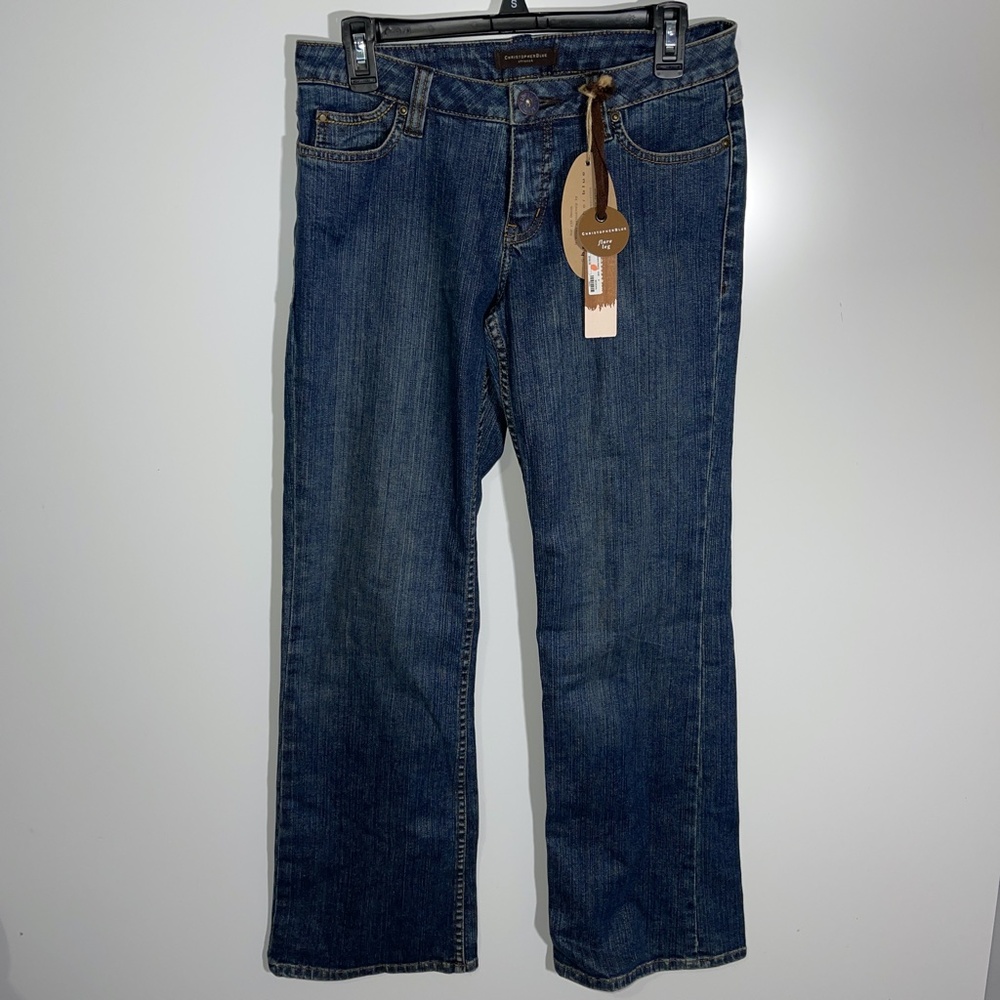 Christopher Blue 105 Denim Flare Leg NWT Jeans Size 8